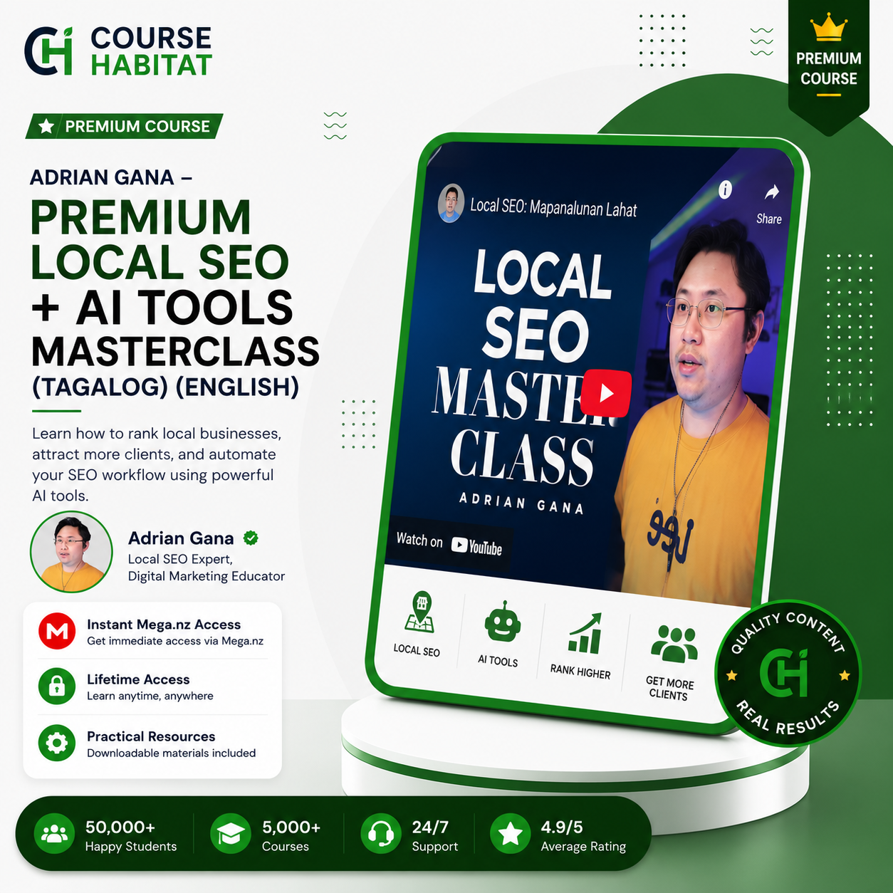 Adrian Gana – Premium Local SEO + AI Tools Masterclass (Tagalog)(English)