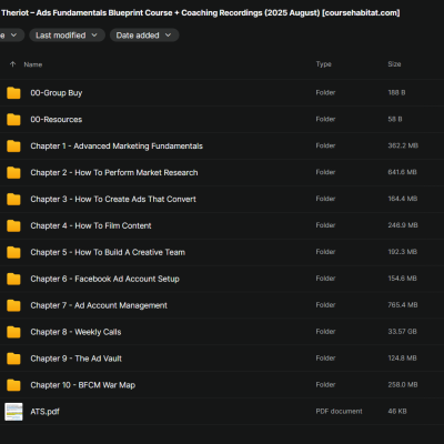 Nick theriot Ads Fundamentals Blueprint Course + Coaching Recordings (2025) till August 31st