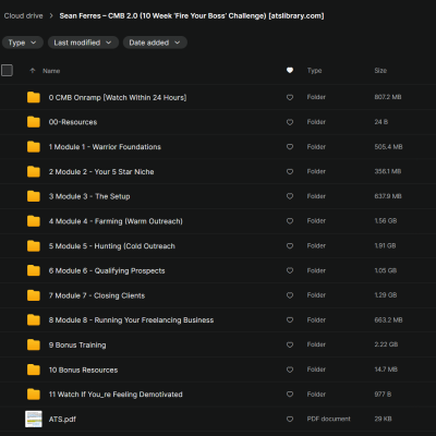 Sean Ferres – CMB 2.0 (10 Week ‘Fire Your Boss’ Challenge)