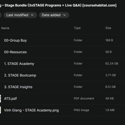 Vinh Giang – Stage Bundle (3xSTAGE Programs + Live Q&A)