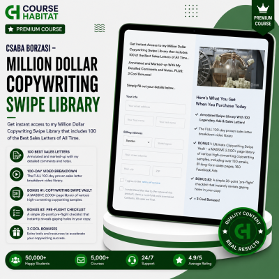 Csaba Borzasi – Million Dollar Copywriting Swipe Library