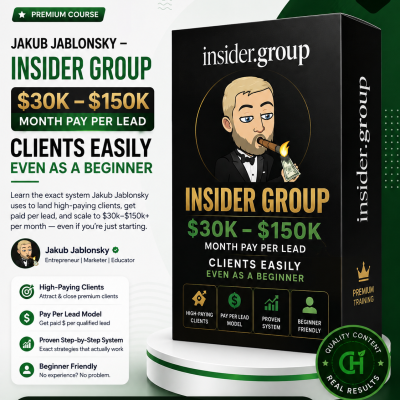 Jakub Jablonsky – Insider Group $30k – $150k Month Pay Per Lead Clients Easily Even As A Beginner