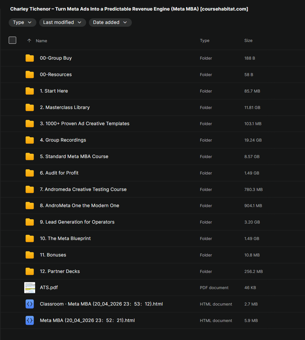 Charley Tichenor – Turn Meta Ads Into a Predictable Revenue Engine (Meta MBA)