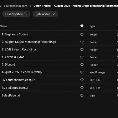Jeron Trades – August 2026 Trading Group Mentorship